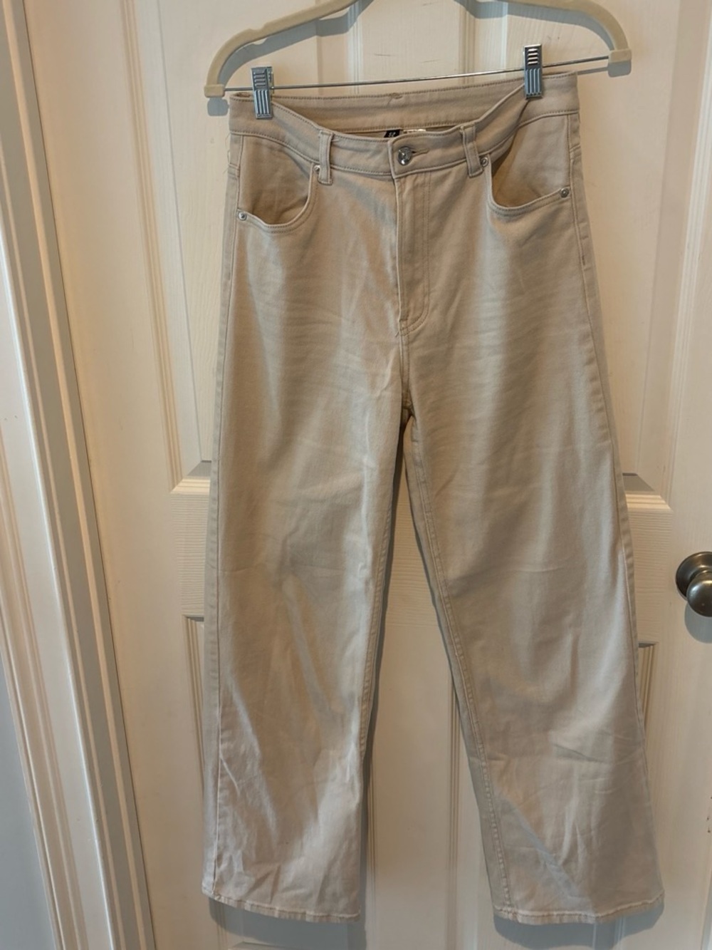 H&M Divided Neutral-Tone Straight Jeans